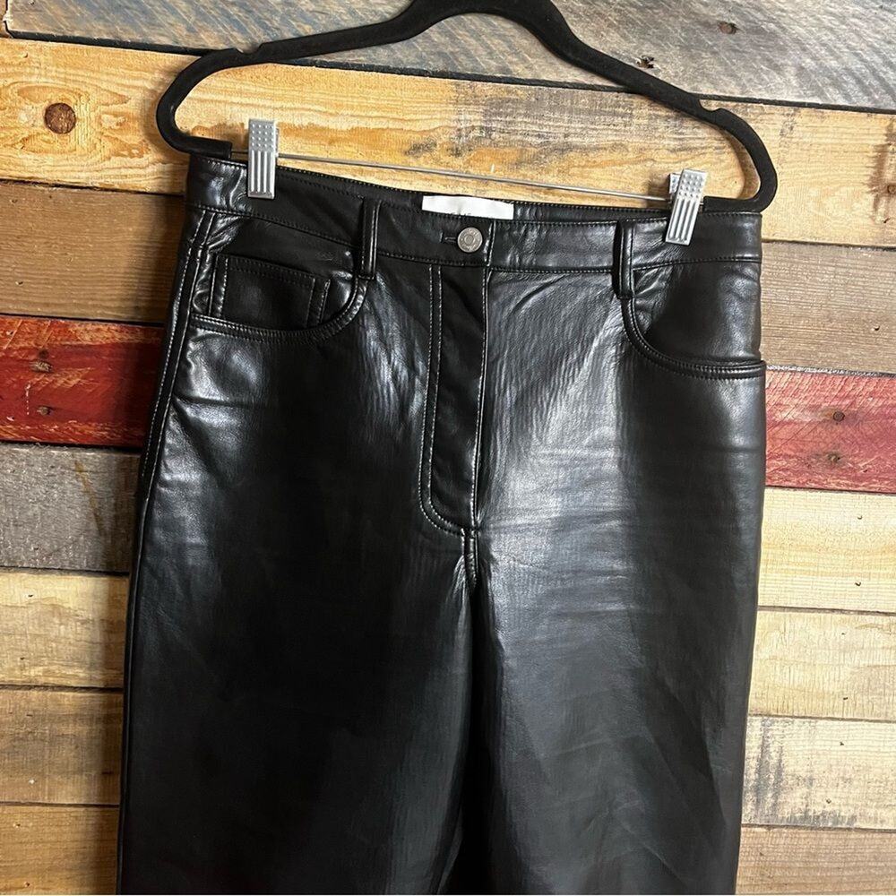 Aritzia Wilfred The Melina Pant Black Vegan Leather Pants Size 8 - Picture 4 of 12